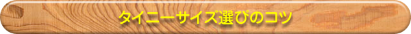 タイニーサイズ選びのコツ